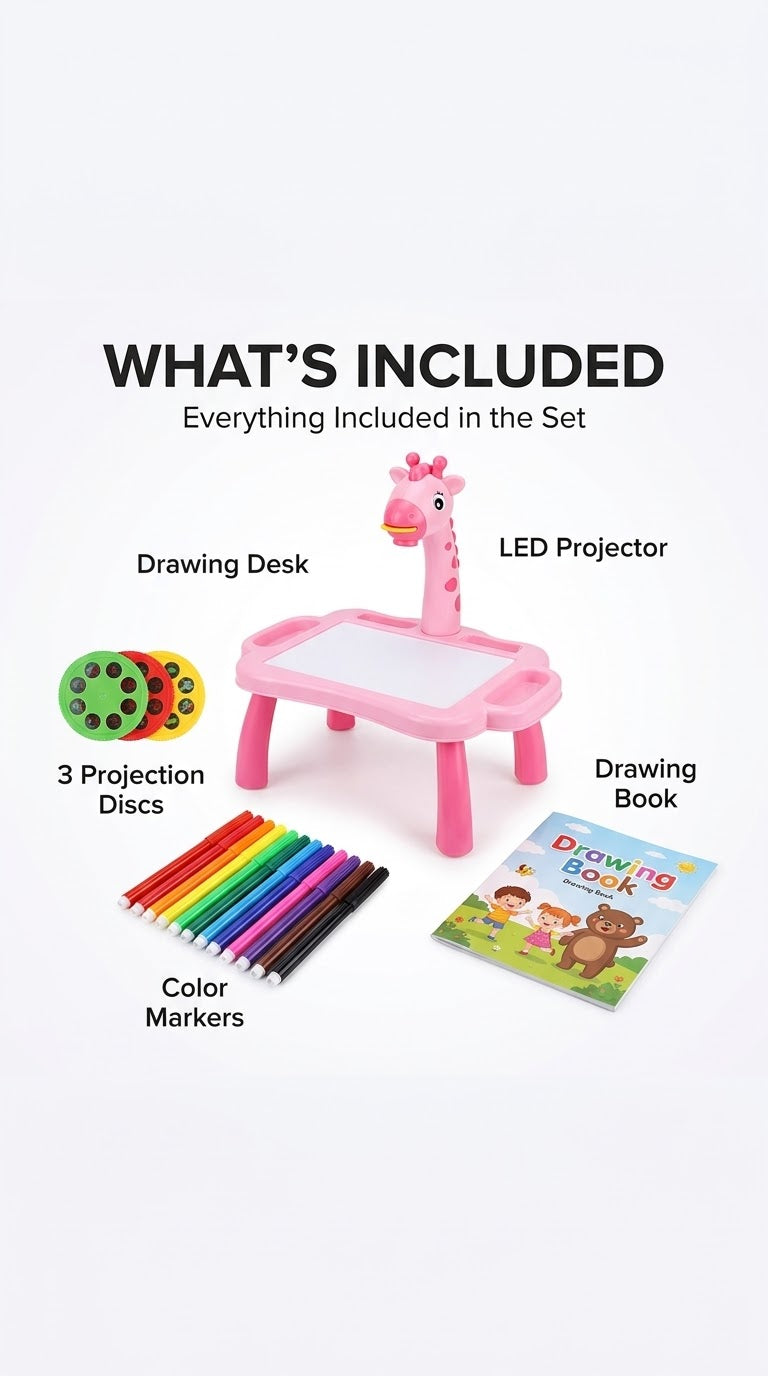 Kids Educational Drawing Desk with LED Projector