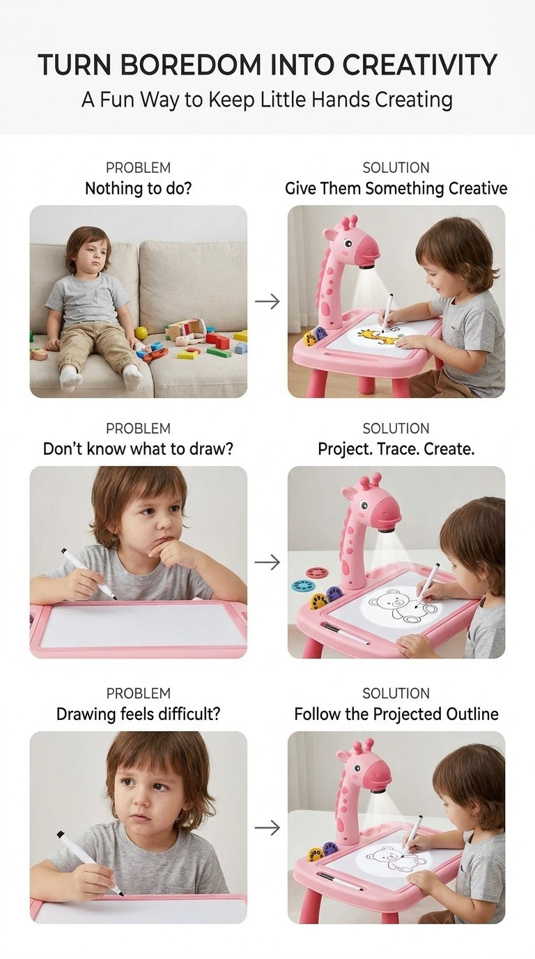 Kids Educational Drawing Desk with LED Projector