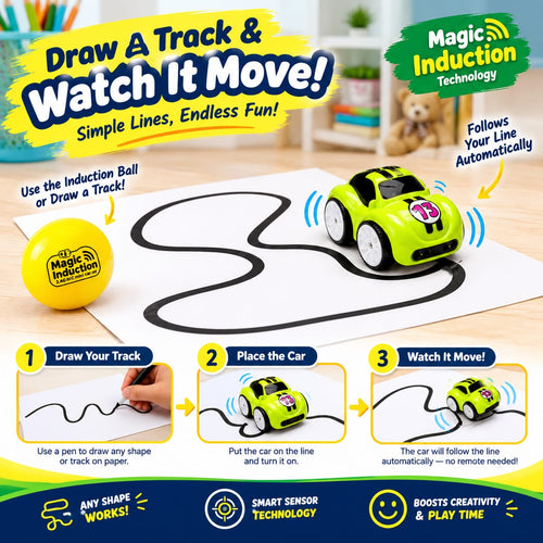 Magic Induction RC Car following a drawn track with sensor technology