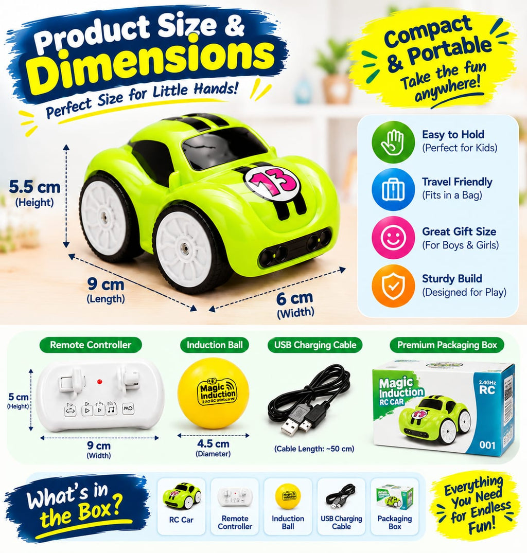 2.4GHz Magic Induction RC Car – Remote Control & Line Following Sensor Car for Kids
