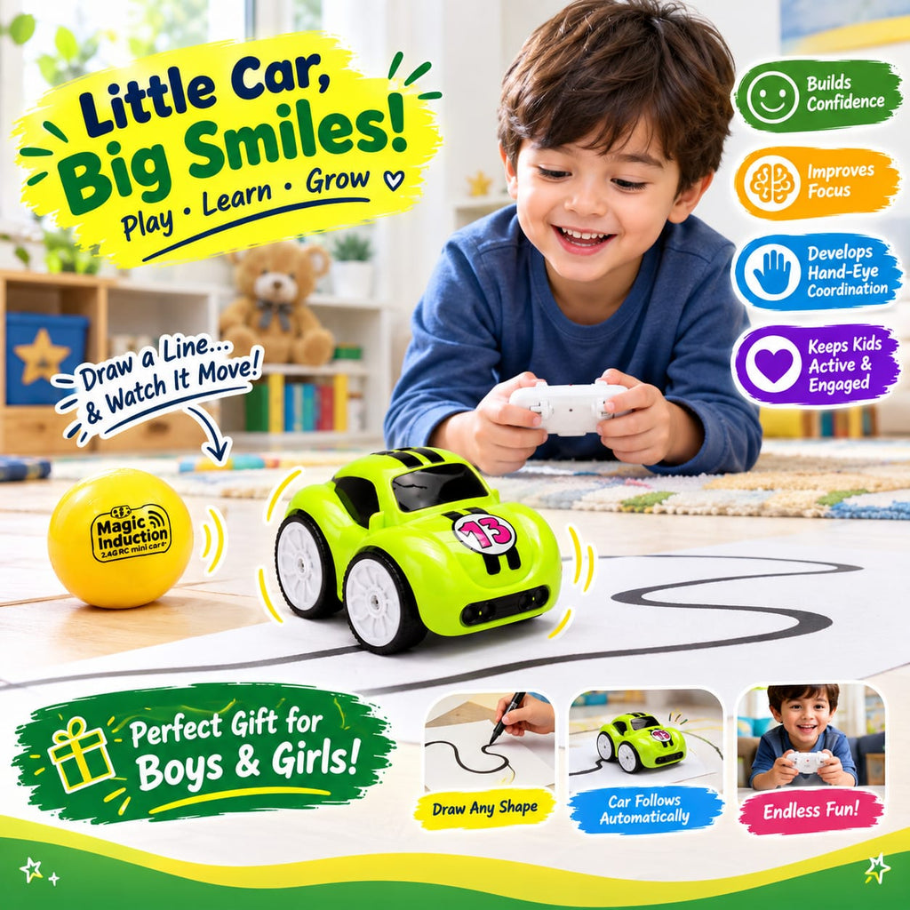 2.4GHz Magic Induction RC Car – Remote Control & Line Following Sensor Car for Kids