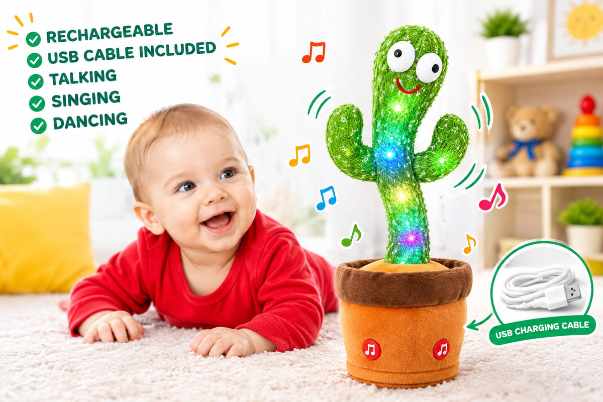 "Dancing Cactus Toy with product box - perfect gift for kids"

