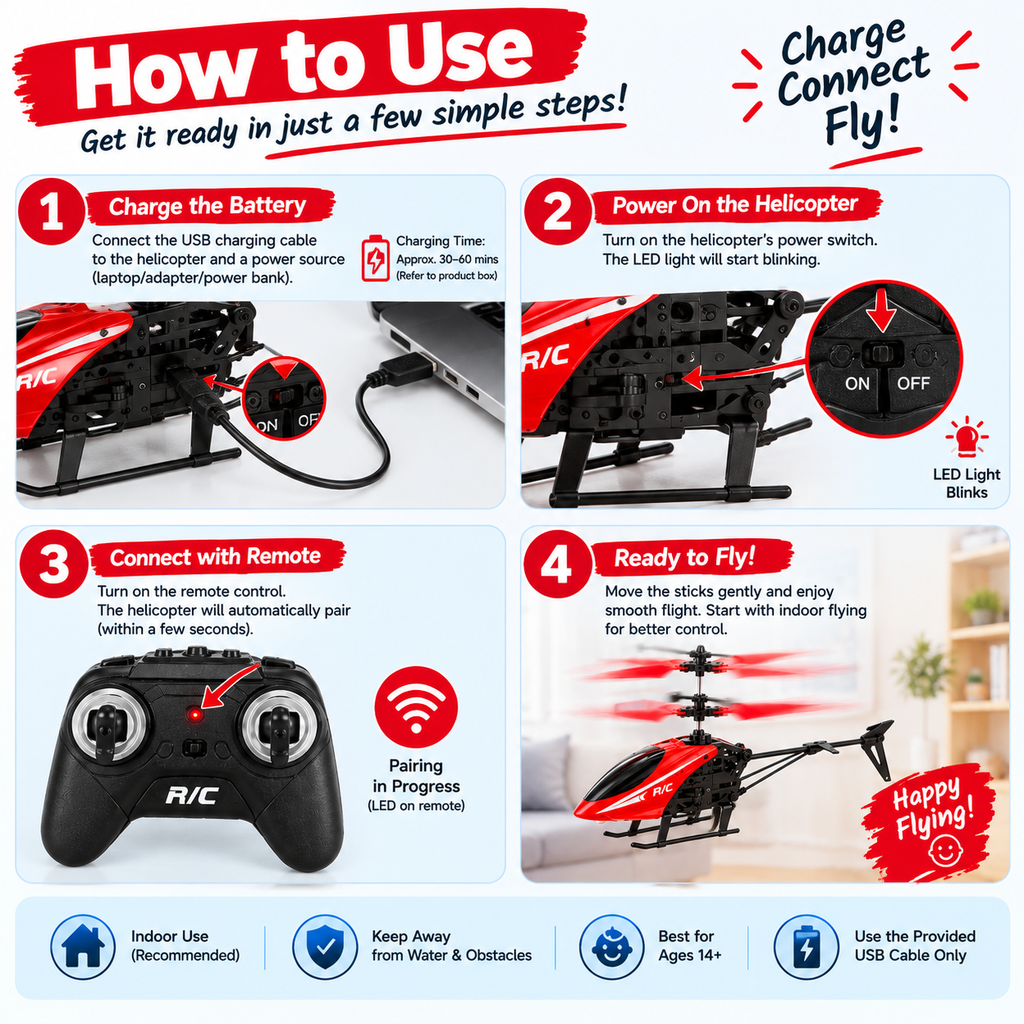 RC Helicopter Toy for Kids