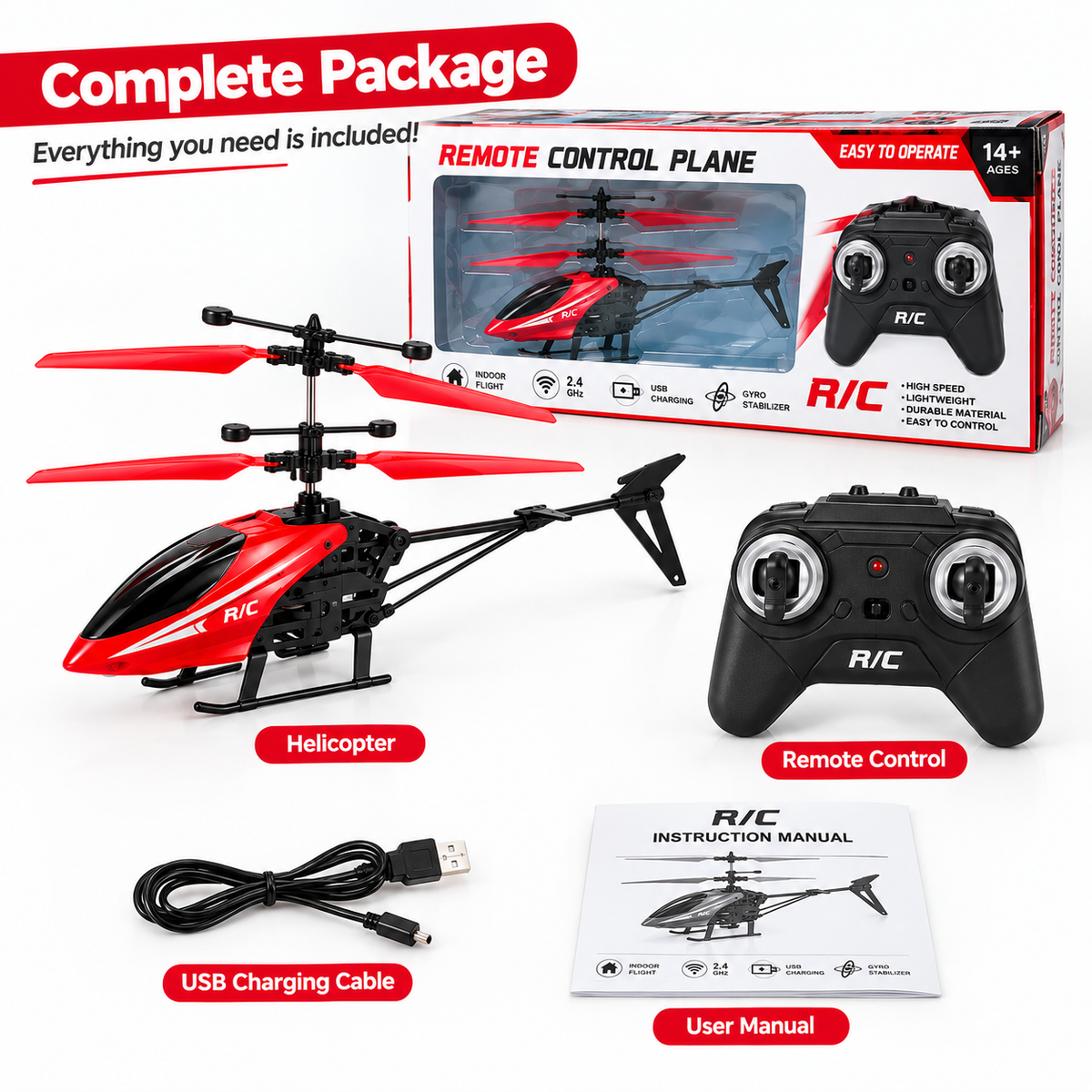 RC Helicopter Toy for Kids