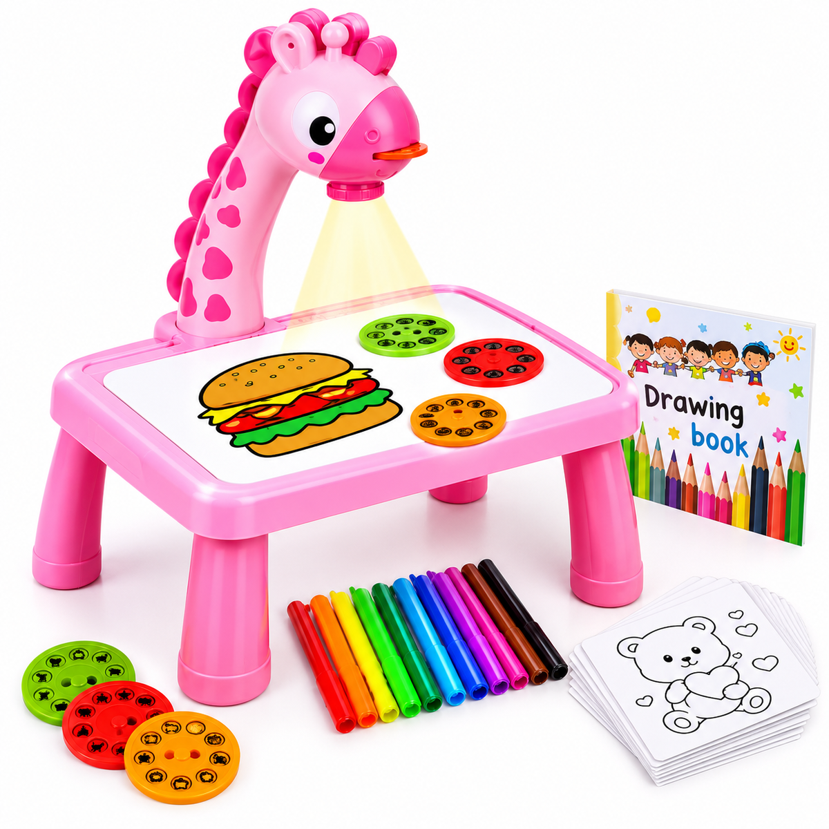 Kids Educational Drawing Desk with LED Projector